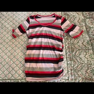 Motherhood pink stripe shirt MED